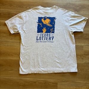 90s Hanes Beefy Texas Lottery Play The Game of Texas Graphic T Shirt Mens XL
